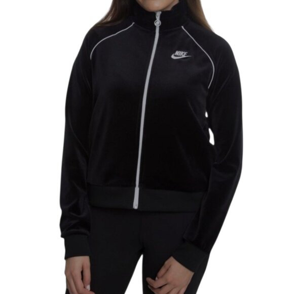 Women's NIKE Black Velour Full Zip Jacket sz XXL - Picture 3 of 8